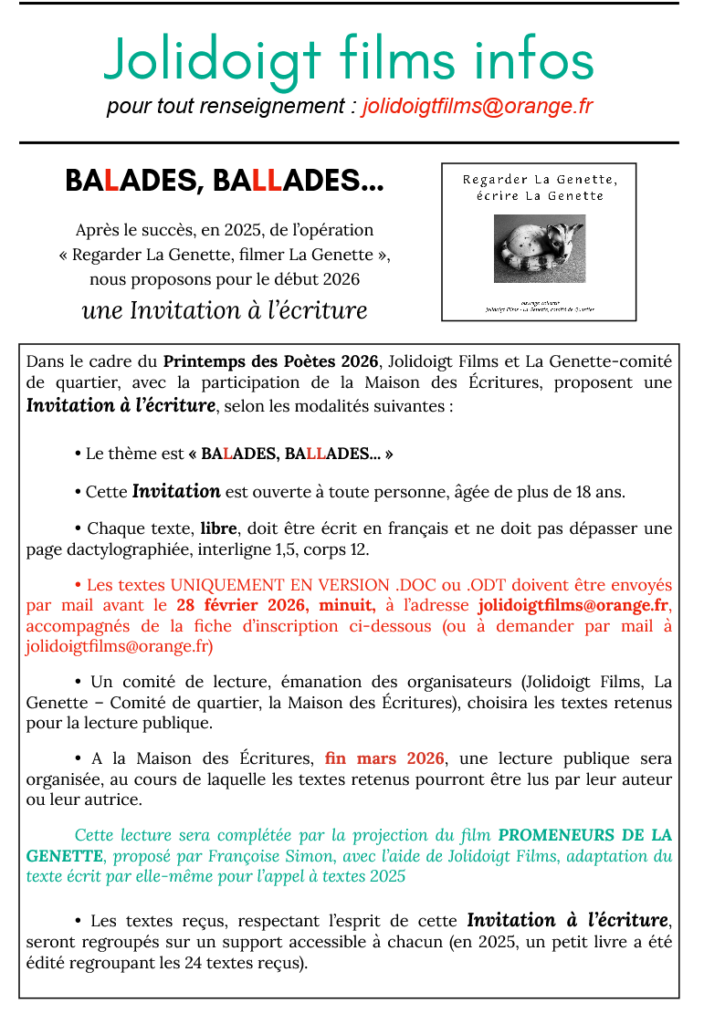 Nos prochains rendez-vous 2 baladeballade