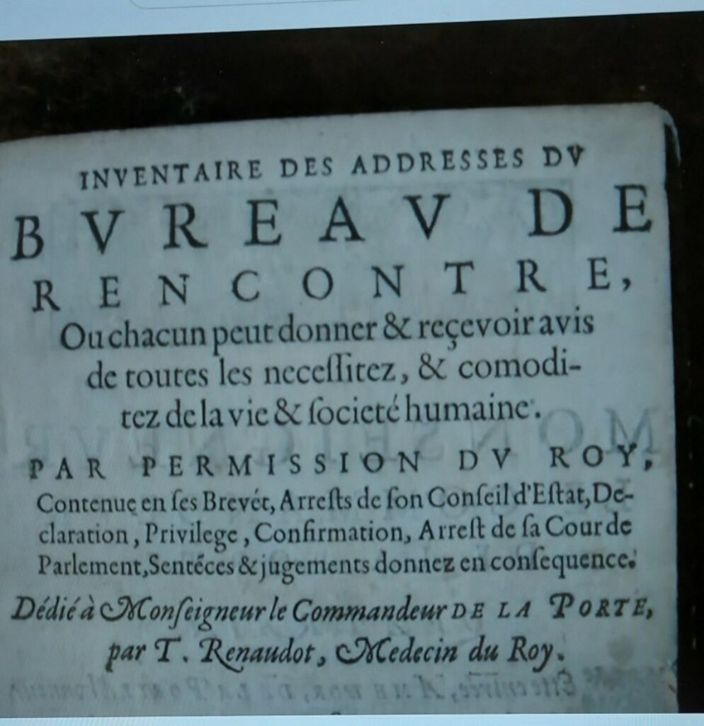 theophraste R bureau des adresses